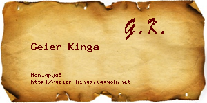Geier Kinga névjegykártya